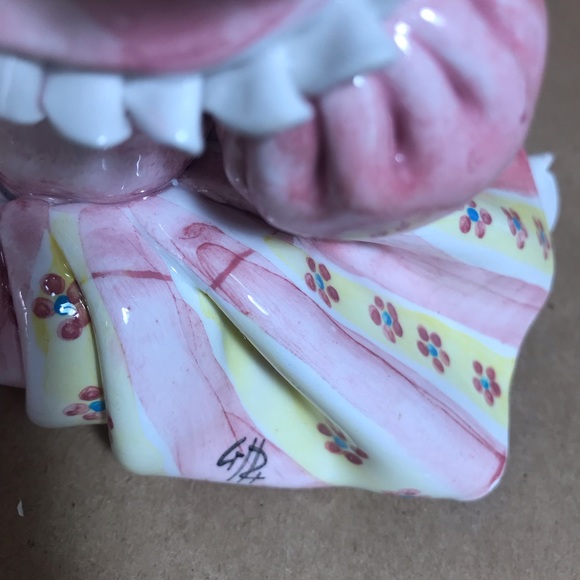 Rare  Made in Italy for Gump's Fine Porcelain Pierrot Girl Clown with Kitty - Picture 5 of 9